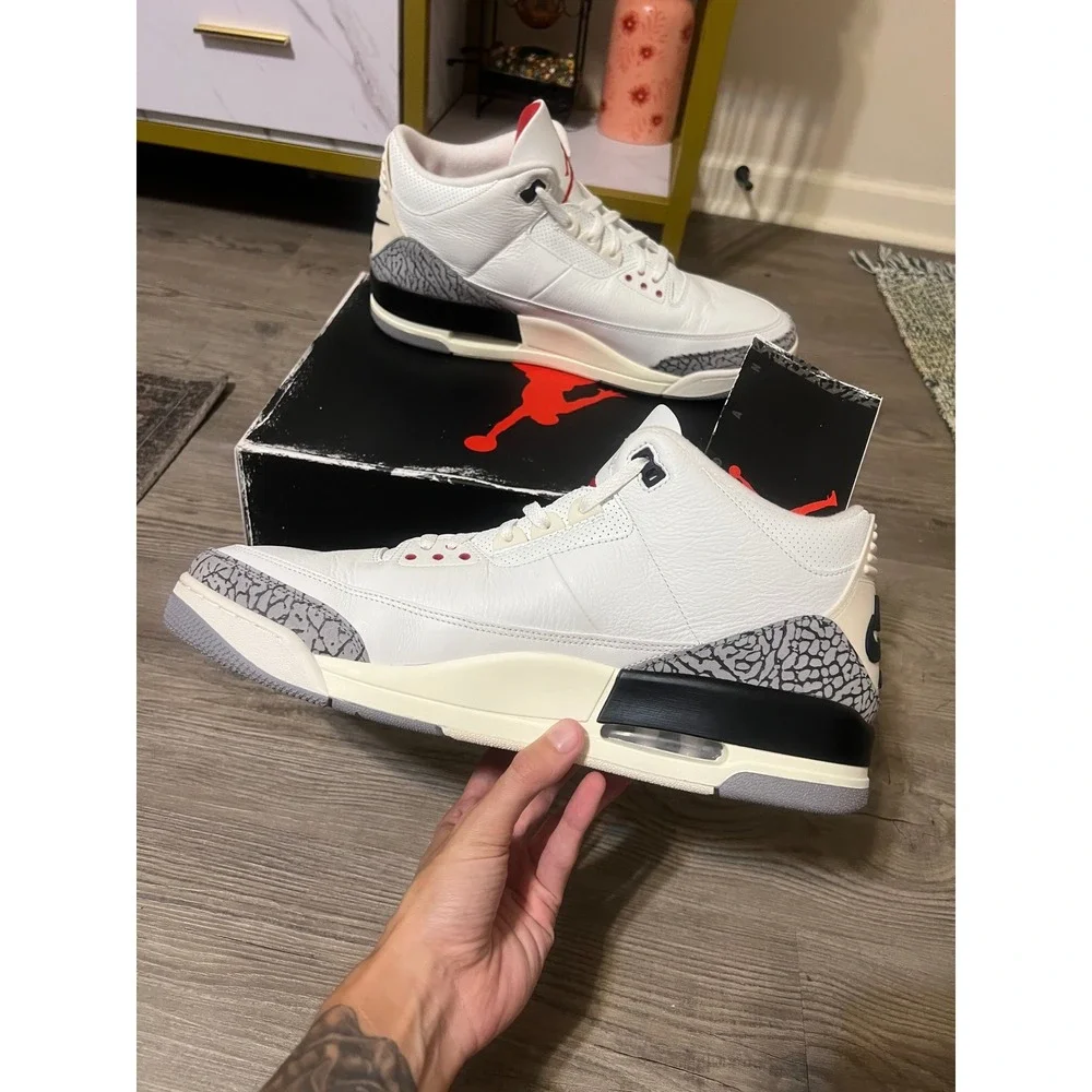 Air Jordan 3 Retro Men's White Cement Reimagined DN3707-100 Size 16
